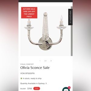 Beautiful set of polished nickel and crystal sconces